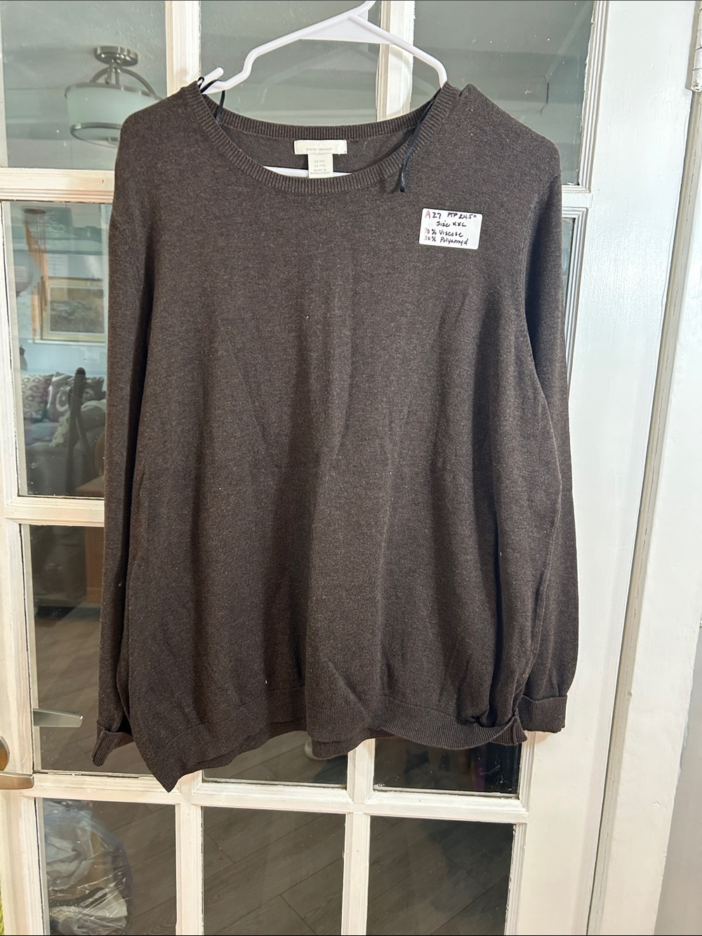 A27.    Asics Women's Scoopneck Sweater - Chocolate Brown